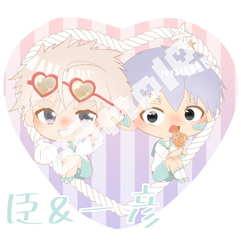 水平服の夏 ハート缶バッジ