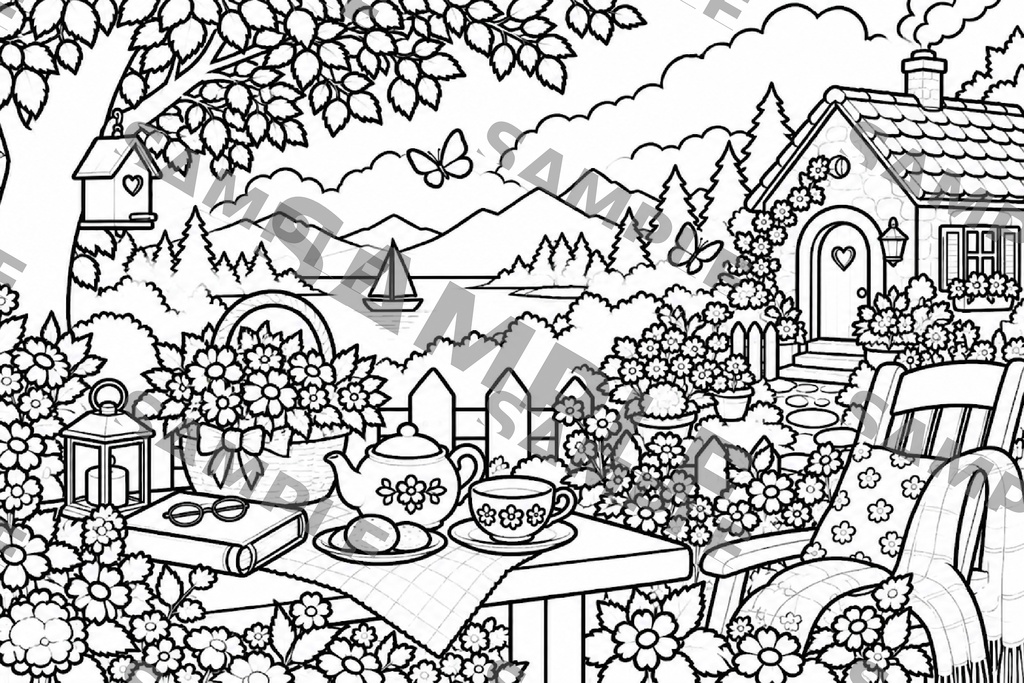 森の仲間たち 癒しのメルヘン塗り絵 (10枚セット 大人の塗り絵 A4 PDF)