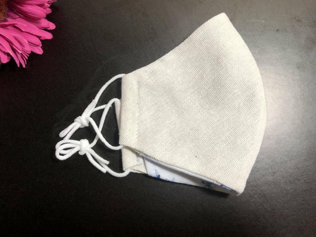 コットンリネン × ダブルガーゼ 内側がおしゃれな 布マスク フィルターなどを入れられるポケット付き 匿名配送
