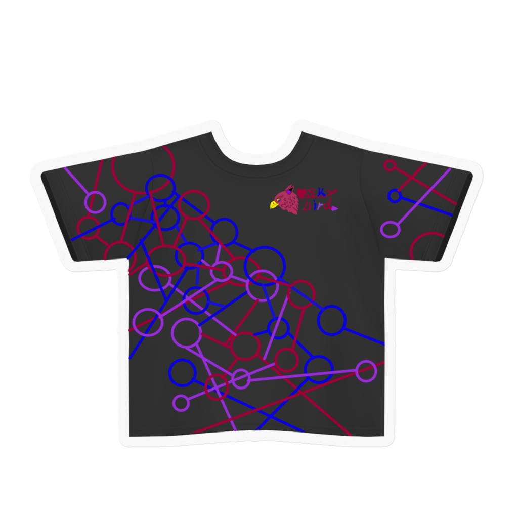 オリジナルロゴ入り線画Tシャツステッカー