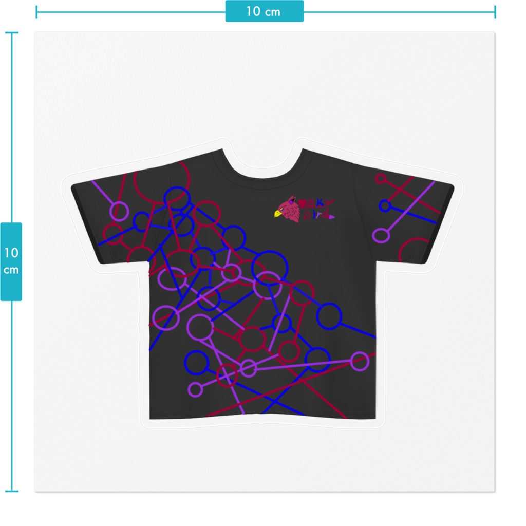 オリジナルロゴ入り線画Tシャツステッカー