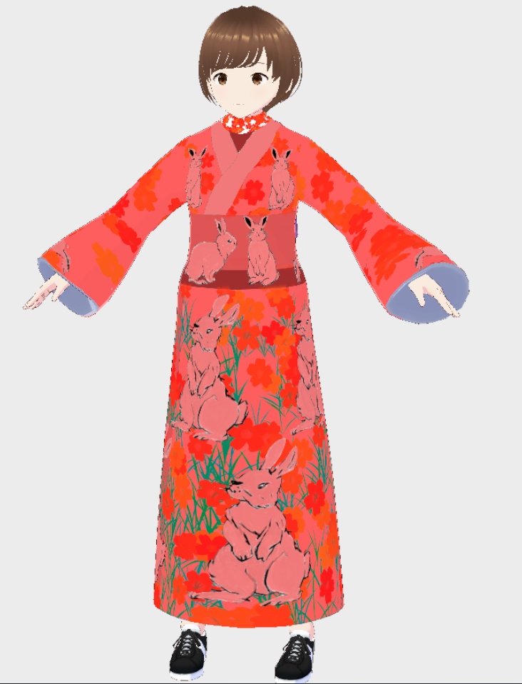 【VROIDテクスチャ】2023兎柄着物