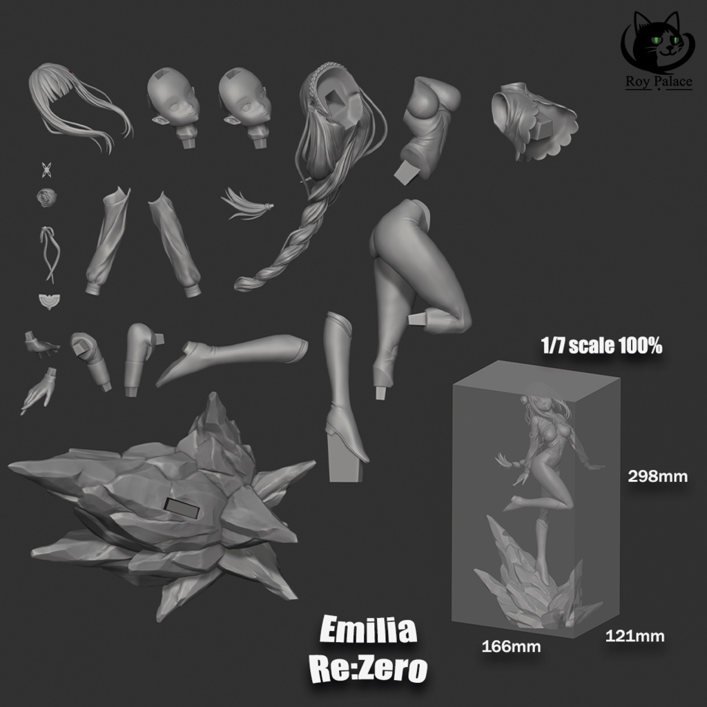 Emilia - Re:Zero - Figure for 3D Printing