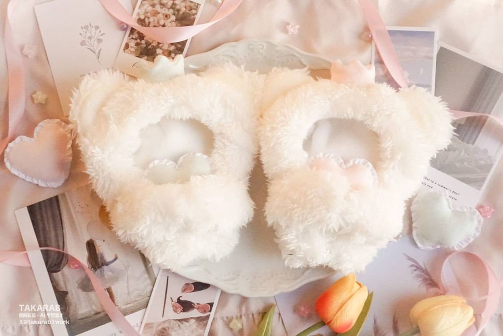 王冠くま+ハートクッション(10cm~11cm)