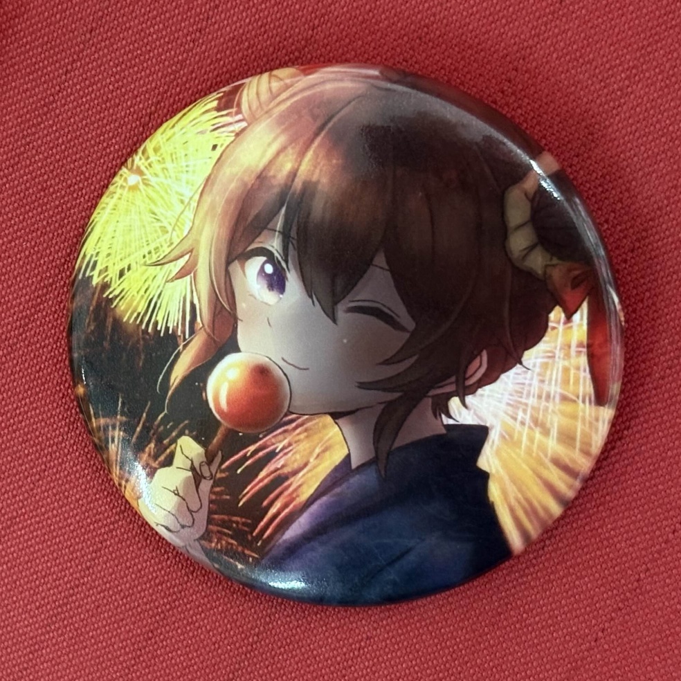 浴衣缶バッジ 57mm　きたこし　【コミケ106】