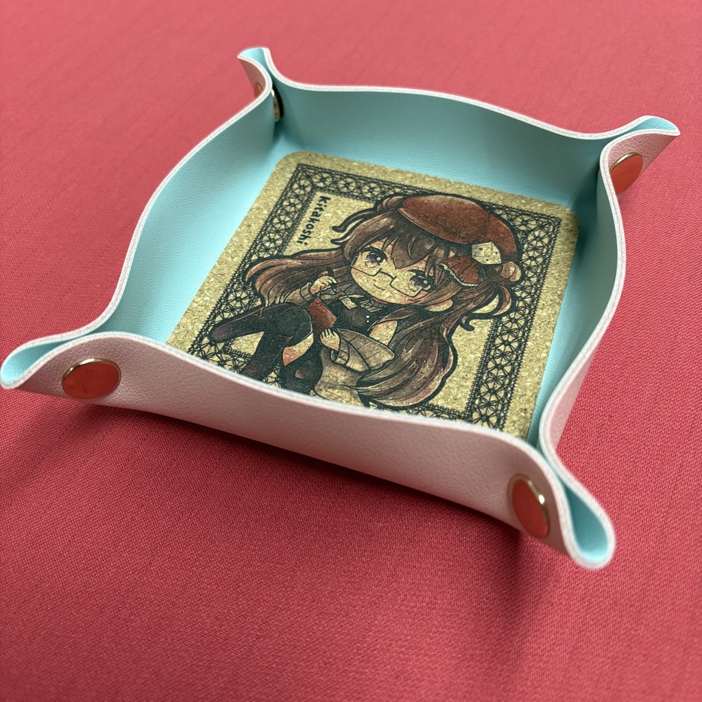 きたこしトレイ　ブルー×ピンク②秋服