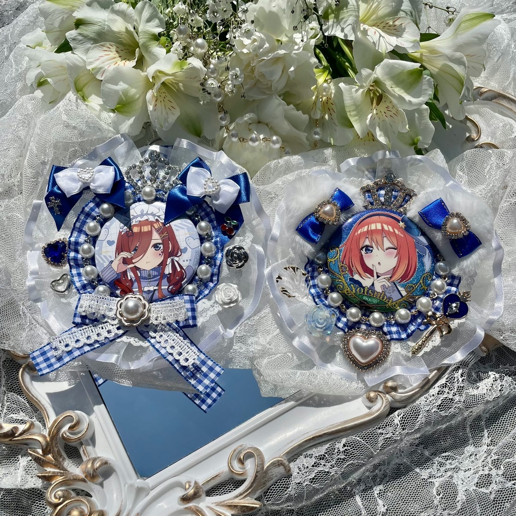 【54〜57mm缶対応】💙Bleu Rêverie💙猫耳ver.