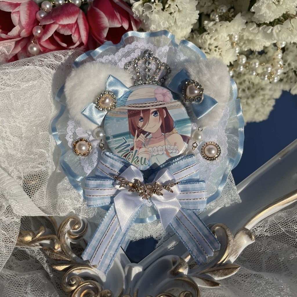 【54〜58mm缶対応】💎Bleu Céleste💎猫耳ver.