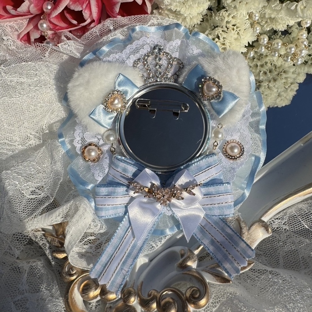 【54〜58mm缶対応】💎Bleu Céleste💎猫耳ver.