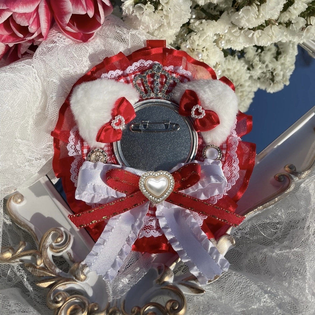 【54〜58mm缶対応】❤️Rouge Fraise❤️猫耳ver.