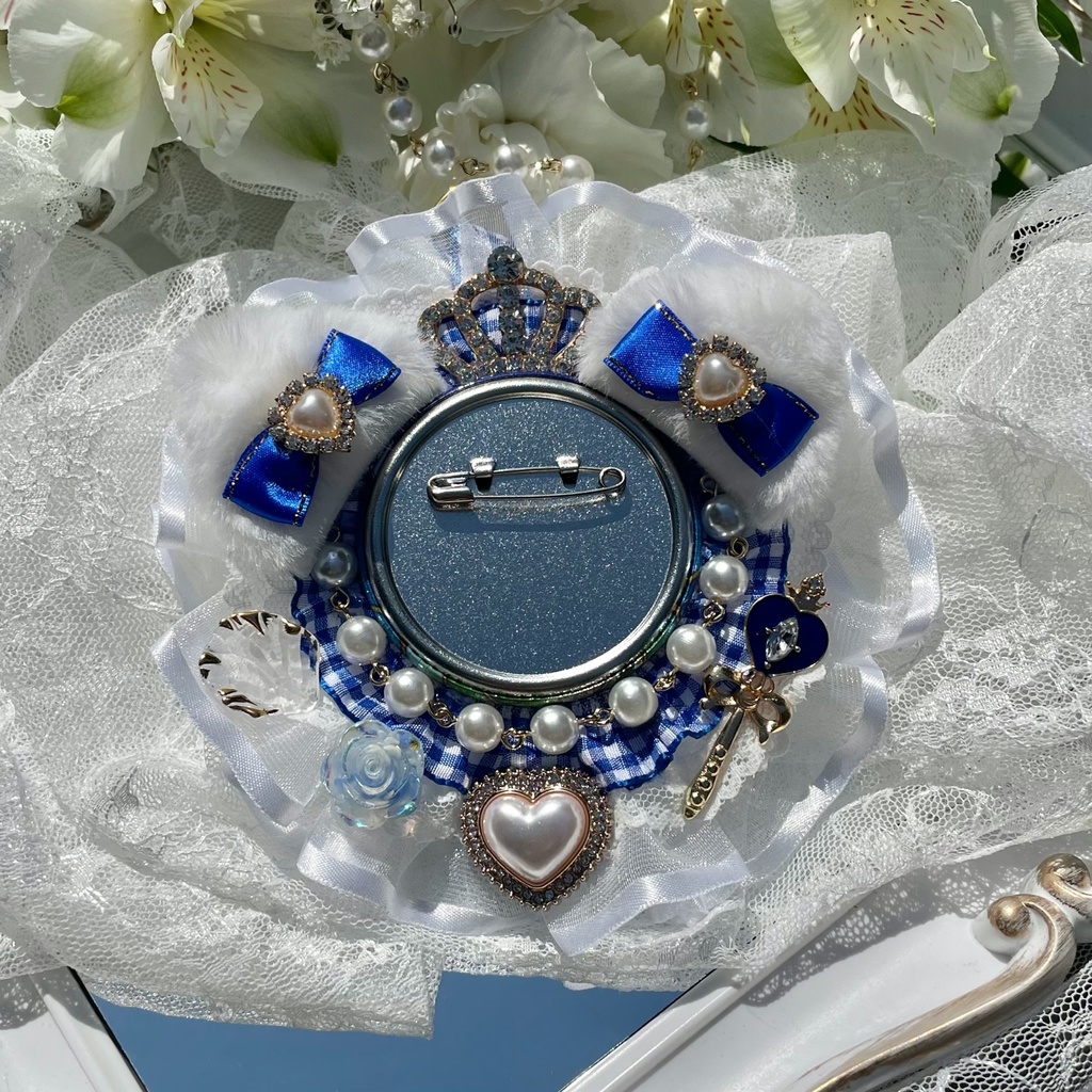 【54〜57mm缶対応】💙Bleu Rêverie💙猫耳ver.