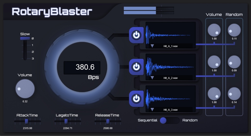 【VST3i】RotaryBlaster 効果音用シンセサイザー