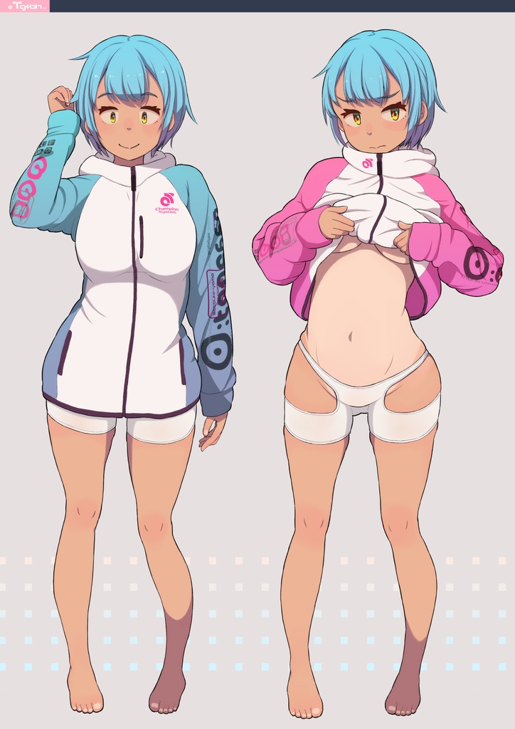 青髪日焼けの子#2。