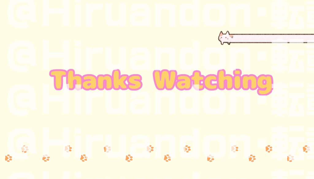 配信待機 アニメーション 画面 伸びる猫