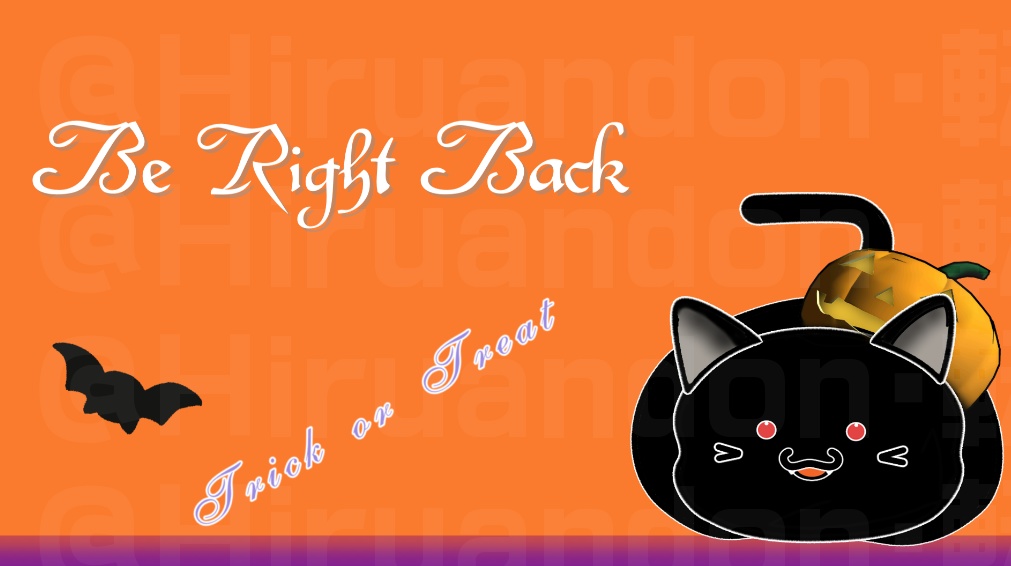 配信待機 アニメーション 画面  ハロウィン 黒猫