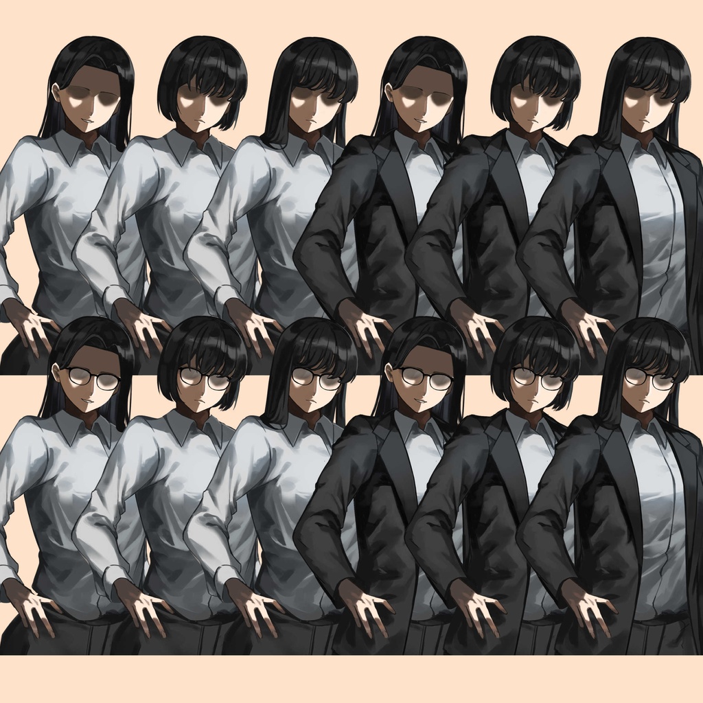 モブNPC素材【スーツの男女】