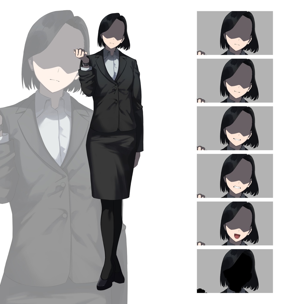 TRPG モブ立ち絵「スーツの男女」 PSDデータ