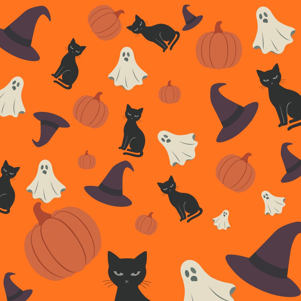 秋　ハロウィン　デジタルペーパー3枚セット　背景素材・デジタル手帳・壁紙・ラッピング　大人可愛い　ハロウィンカラー