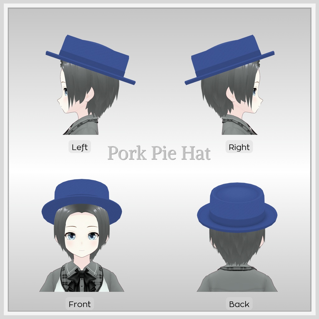 【VRoid】シンプルハットセットVol.04 / Simple Hat Set Vol.04【お試し版あり】