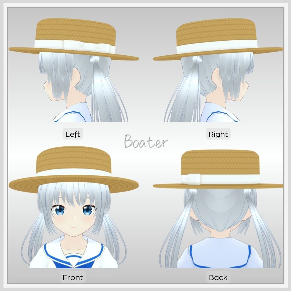 【VRoid】カンカン帽 (アクセサリー)/ Boater【CustomItem】