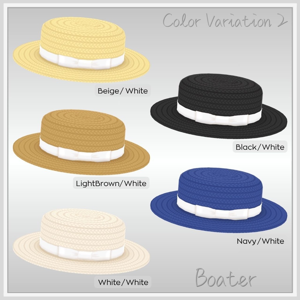 【VRoid】カンカン帽 (アクセサリー)/ Boater【CustomItem】