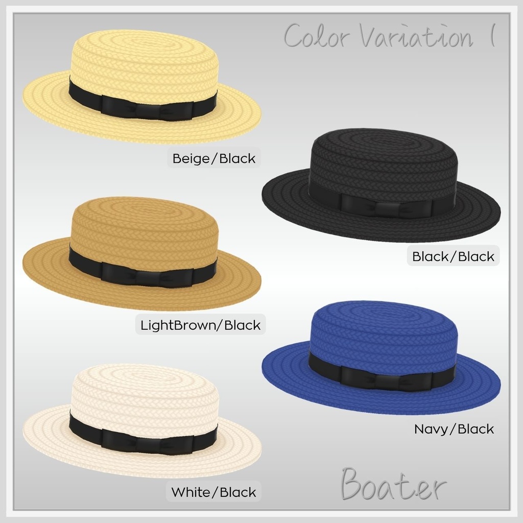 【VRoid】カンカン帽 (アクセサリー)/ Boater【CustomItem】