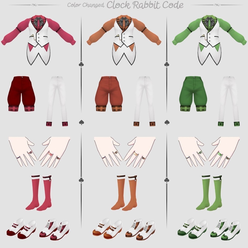 【VRoid】CLCT for Wonderland色変更衣装セット / color changed CLCT for Wonderland outfit 【配布】