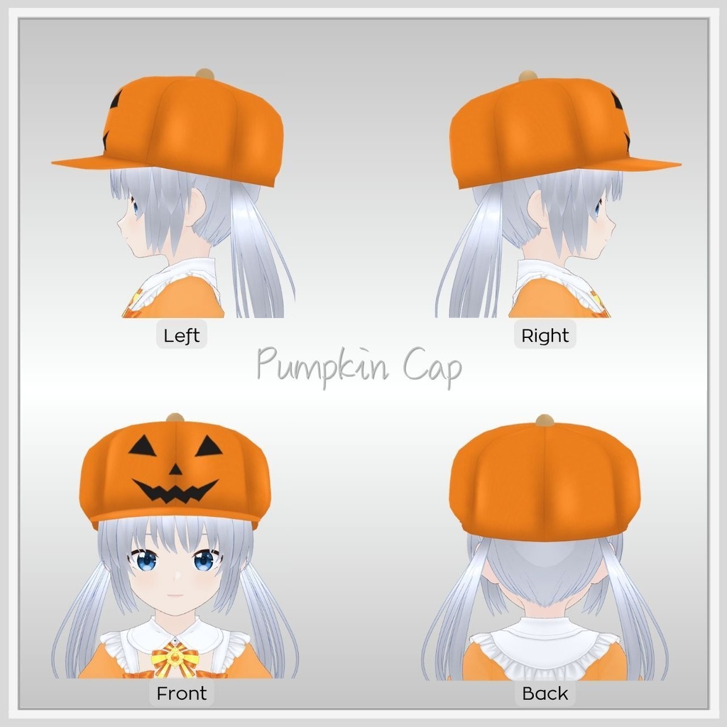 【VRoid】パンプキンキャップ / Pumpkin Cap (アクセサリー)【CustomItem】