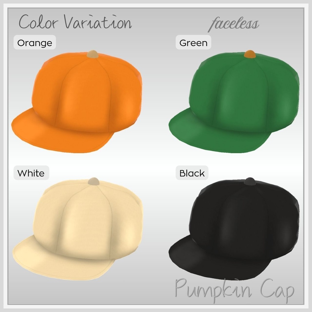 【VRoid】パンプキンキャップ / Pumpkin Cap (アクセサリー)【CustomItem】