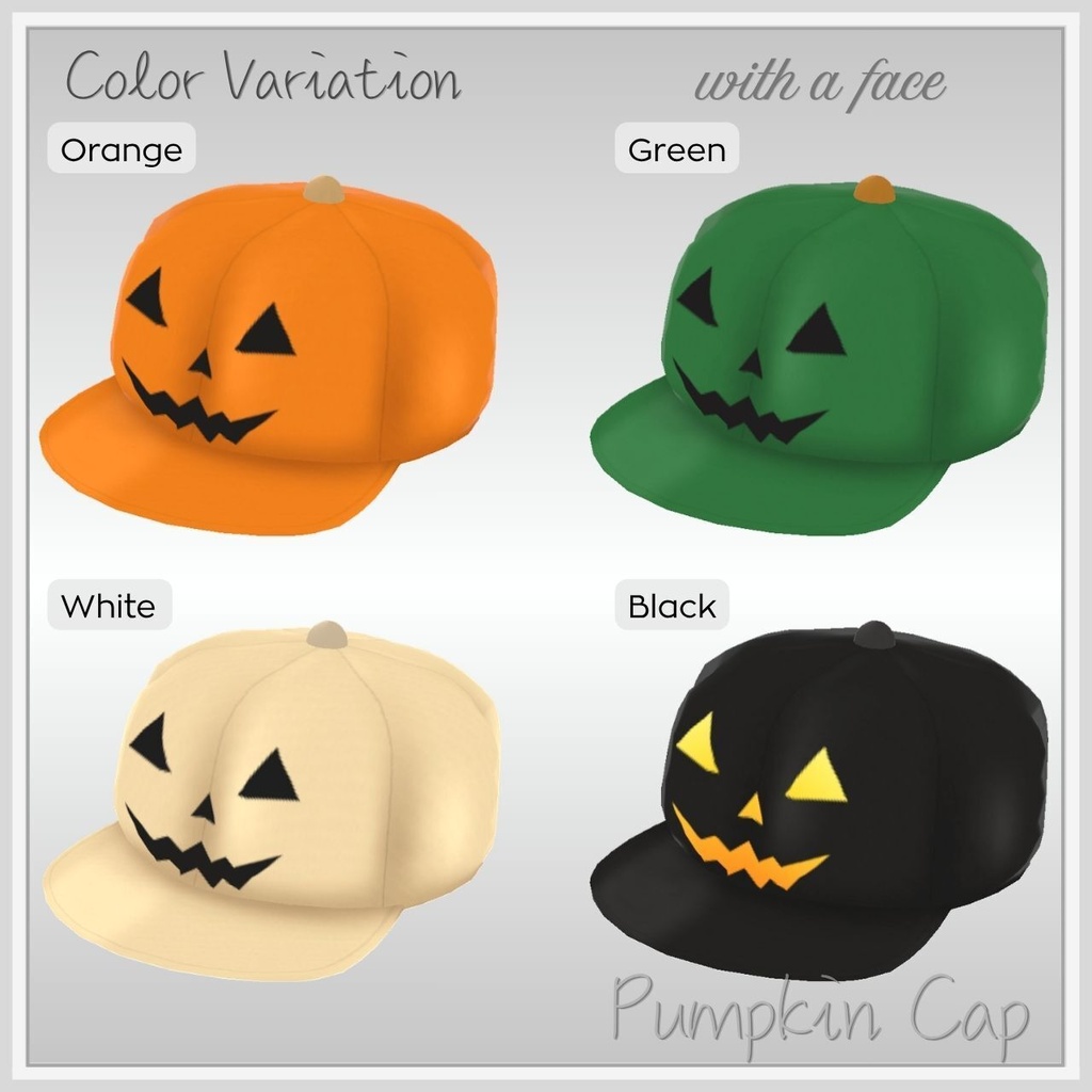 【VRoid】パンプキンキャップ / Pumpkin Cap (アクセサリー)【CustomItem】