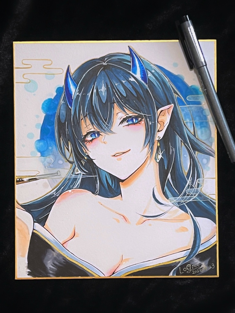 【原画】青鬼姫 / Original Shikishi Artwork