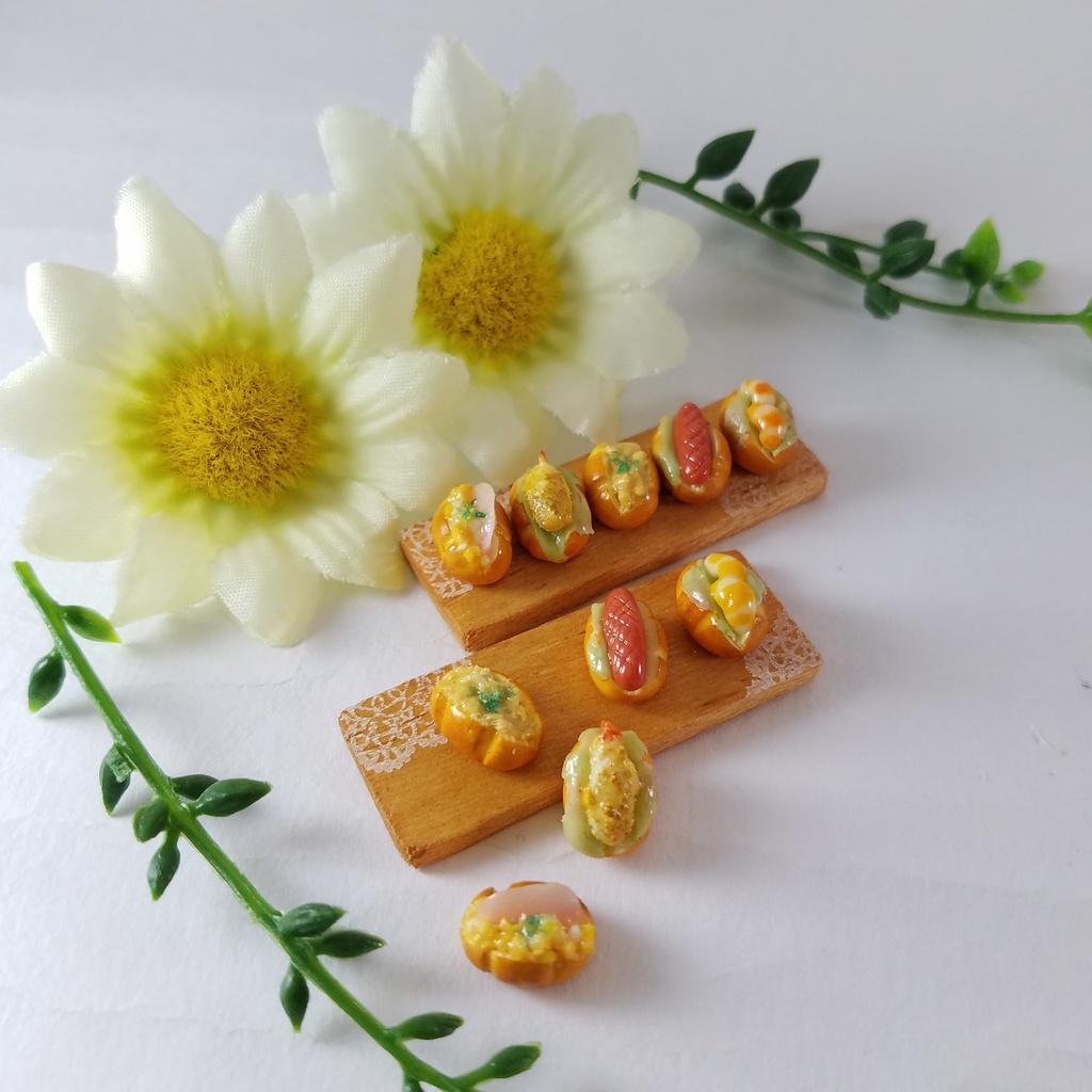 ミニチュアフード♡5種のロールパンサンドウィッチ