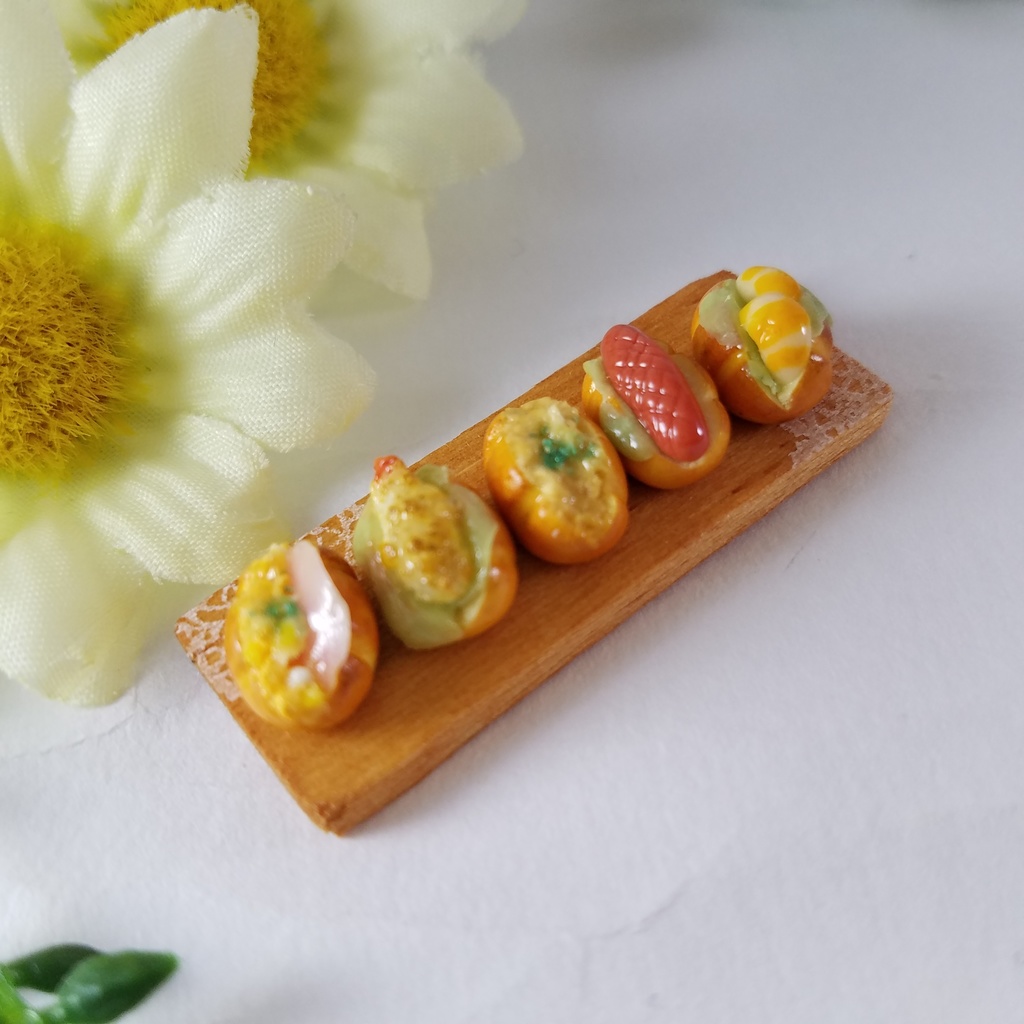 ミニチュアフード♡5種のロールパンサンドウィッチ