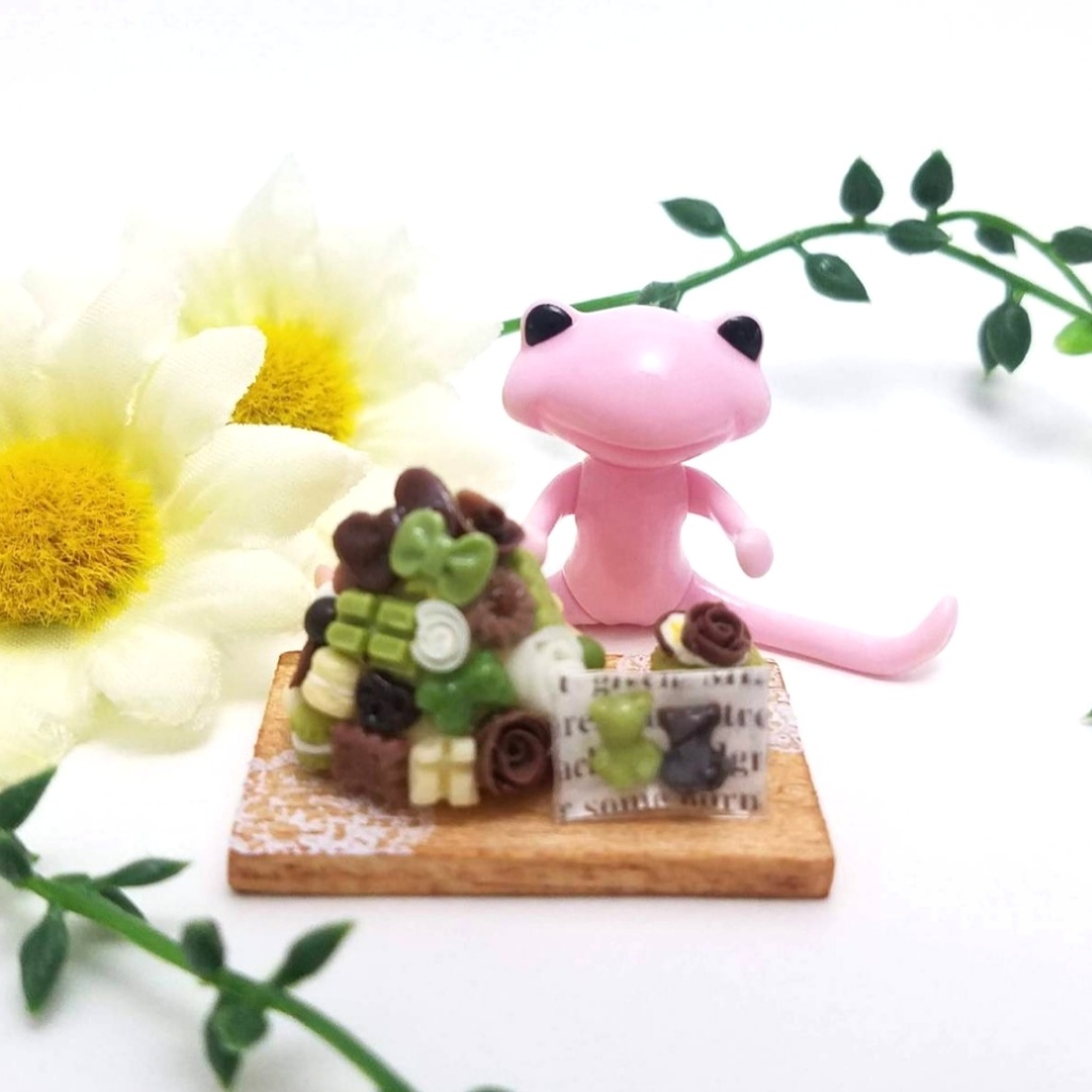 ミニチュアフード♡抹茶チョコスイーツツリー&アニマルスイーツとカップケーキ