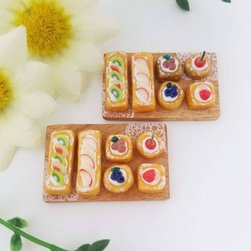 ミニチュアフード♡6種のさくさくフルーツデニッシュ