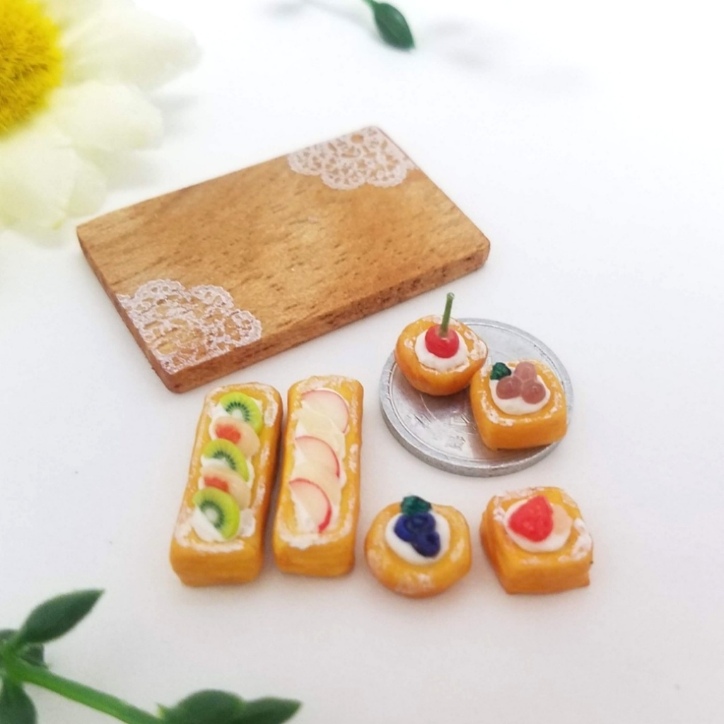 ミニチュアフード♡6種のさくさくフルーツデニッシュ
