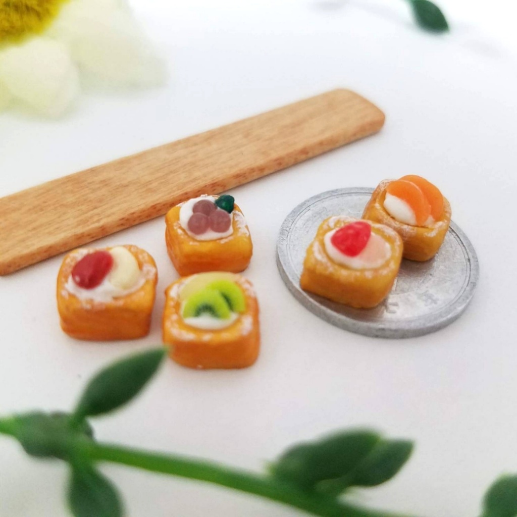 ミニチュアフード♡5種のさくさくフルーツデニッシュ