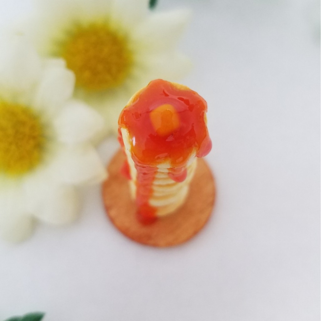 ミニチュアフード♡四角いバターあふれるシロップ10段ホットケーキ