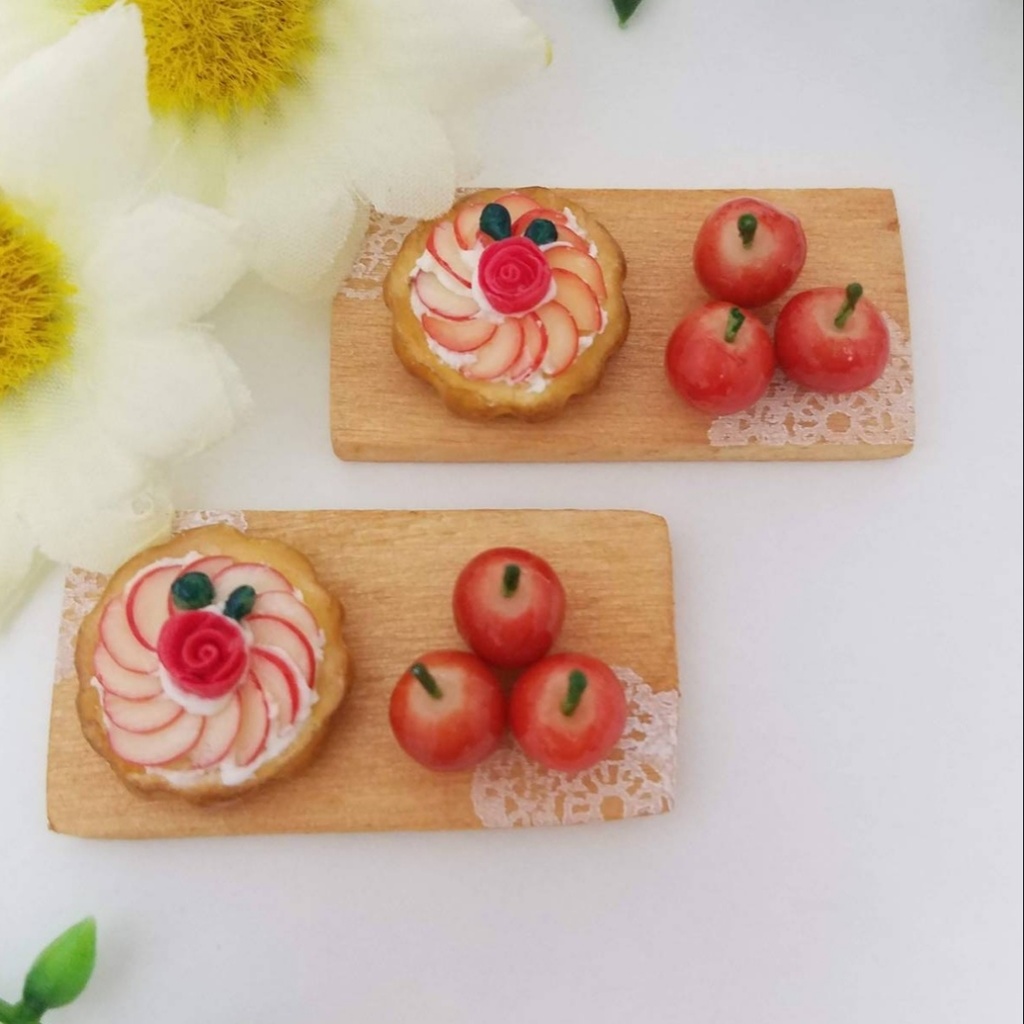 ミニチュアフード♡プリンセスアップルタルト&まるごと林檎