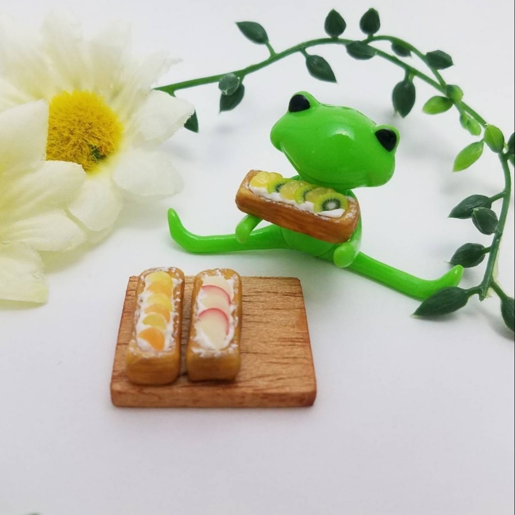 ミニチュアフード♡3種のロングタイプフルーツデニッシュ