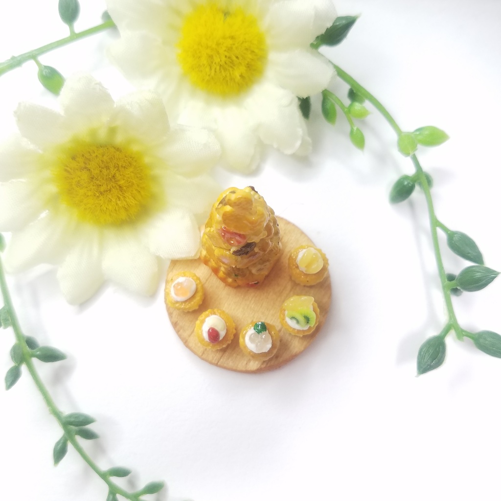 ミニチュアフード♡焼き菓子ツリー&こんがりフルーツカップケーキ