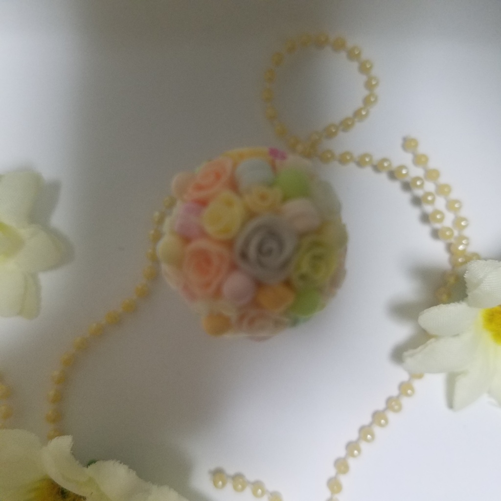 ドールハウスミニチュア雑貨❁パステルカラーローズマカロントピアリー