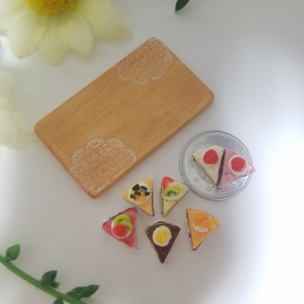8種のカラフルフルーツカットケーキ♡ハンドメイドミニチュアフード