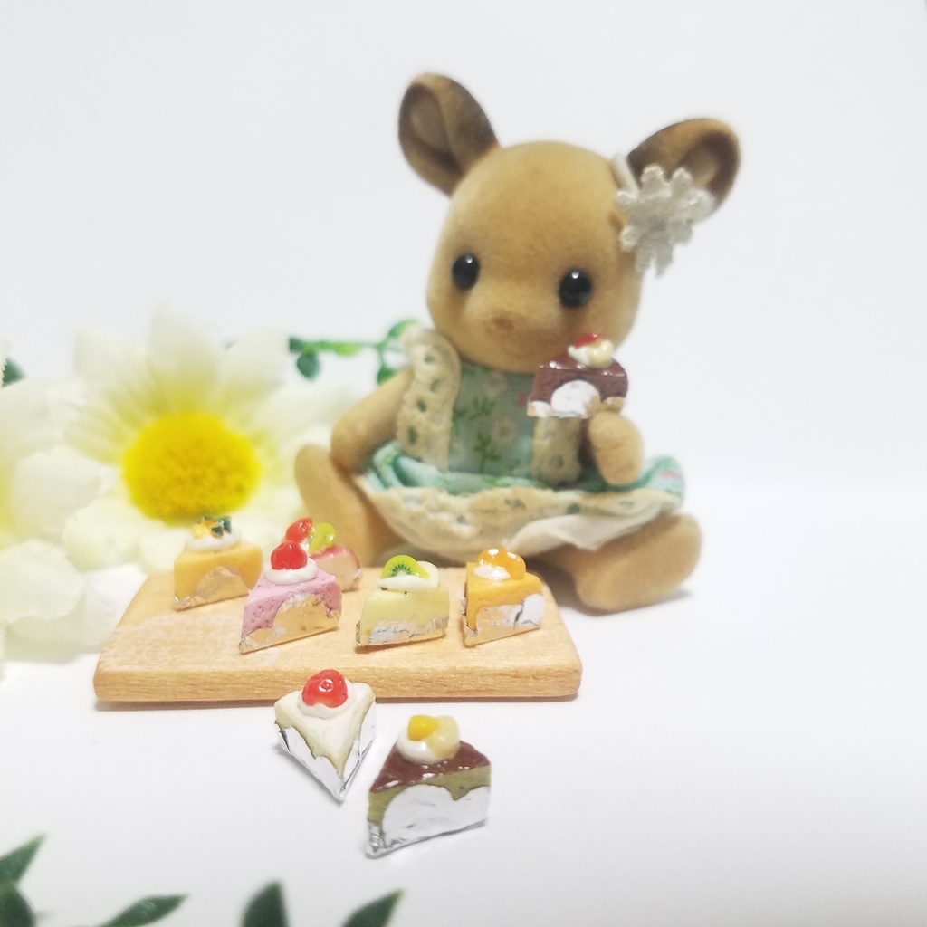 8種のカラフルフルーツカットケーキ♡ハンドメイドミニチュアフード