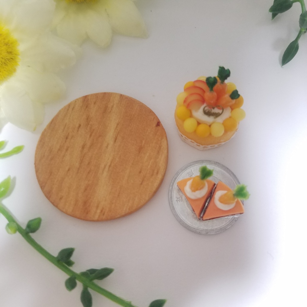 キャロットデコレーションシフォンケーキセット♡ハンドメイドミニチュアフード