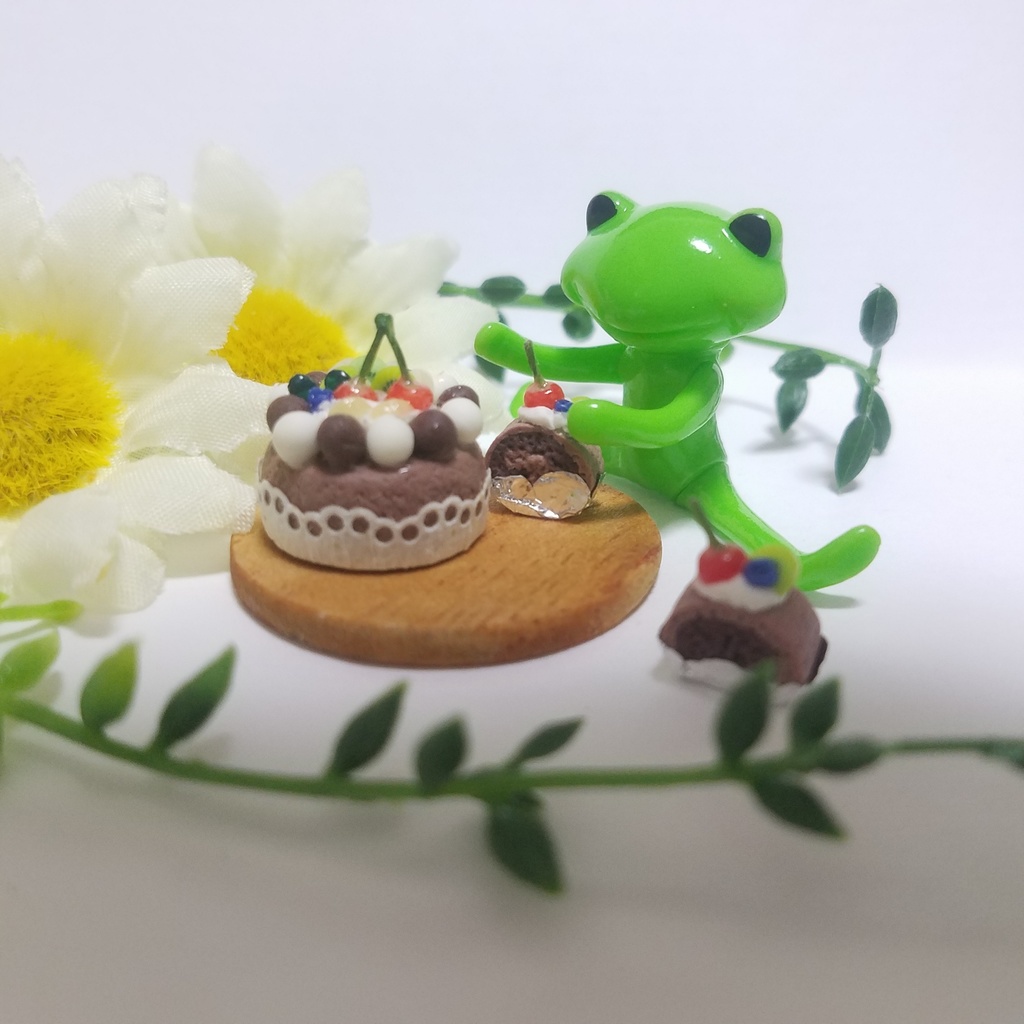 さくらののったデコレーションシフォンケーキ♡ハンドメイドミニチュアフード