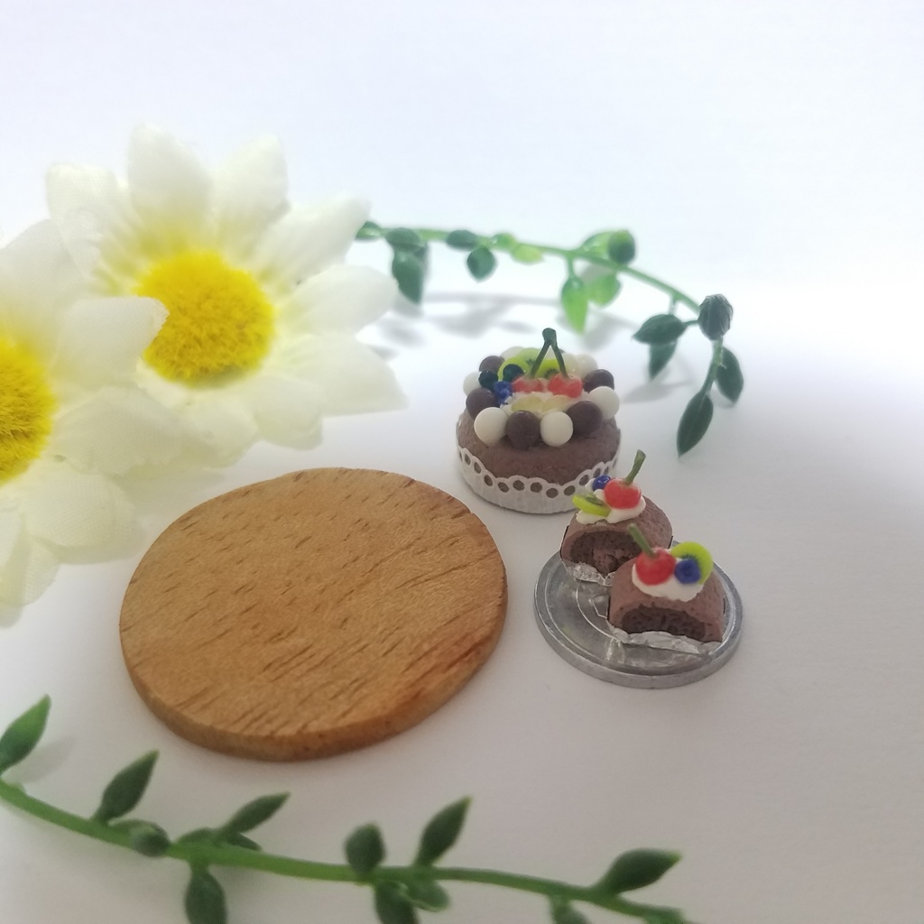 さくらののったデコレーションシフォンケーキ♡ハンドメイドミニチュアフード