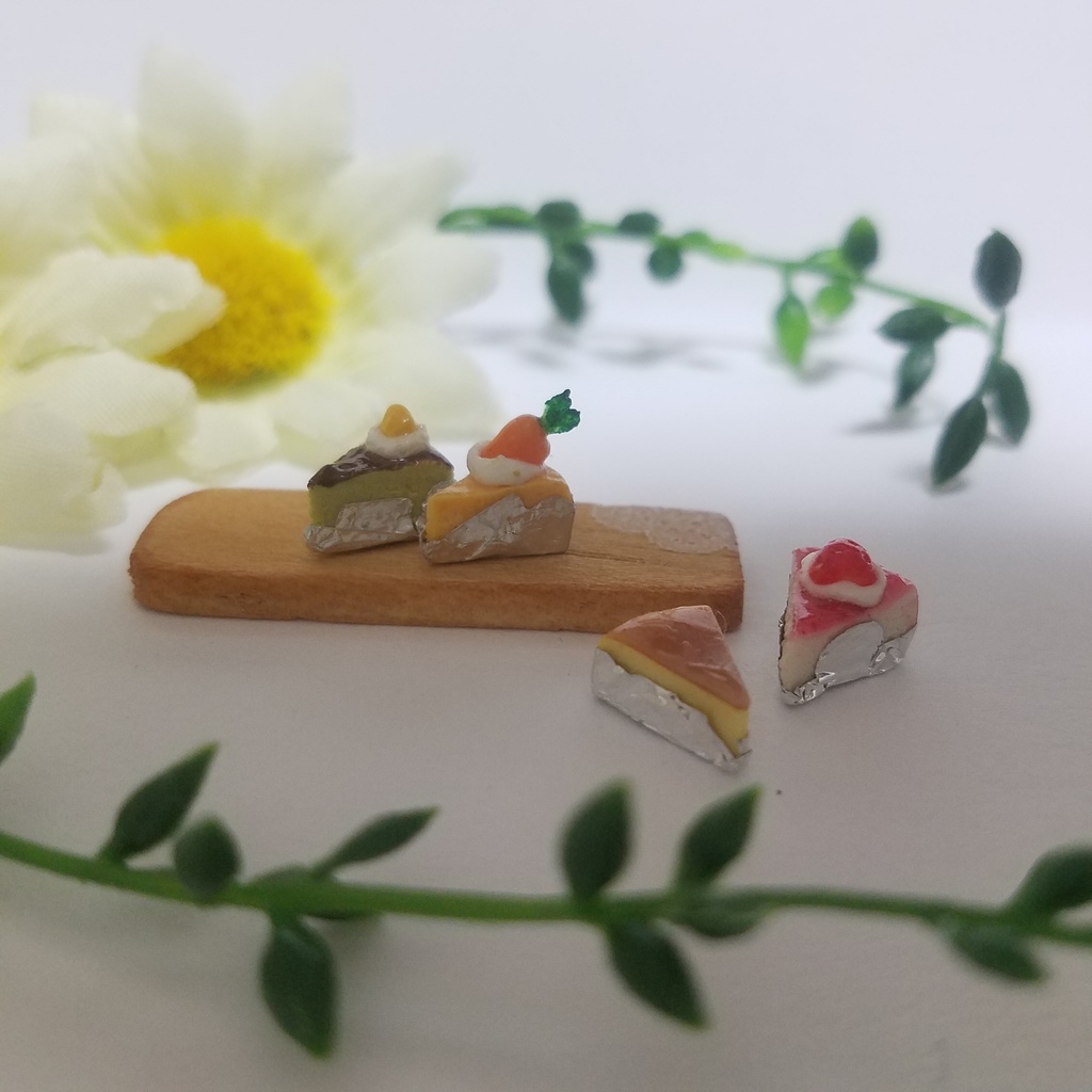 4種のフルーツカットケーキ♡ハンドメイドミニチュアフード