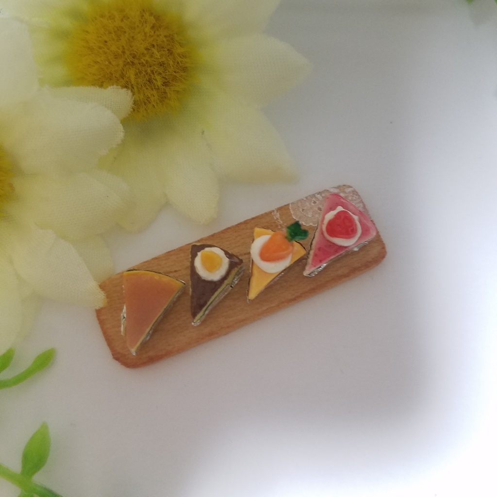 4種のフルーツカットケーキ♡ハンドメイドミニチュアフード