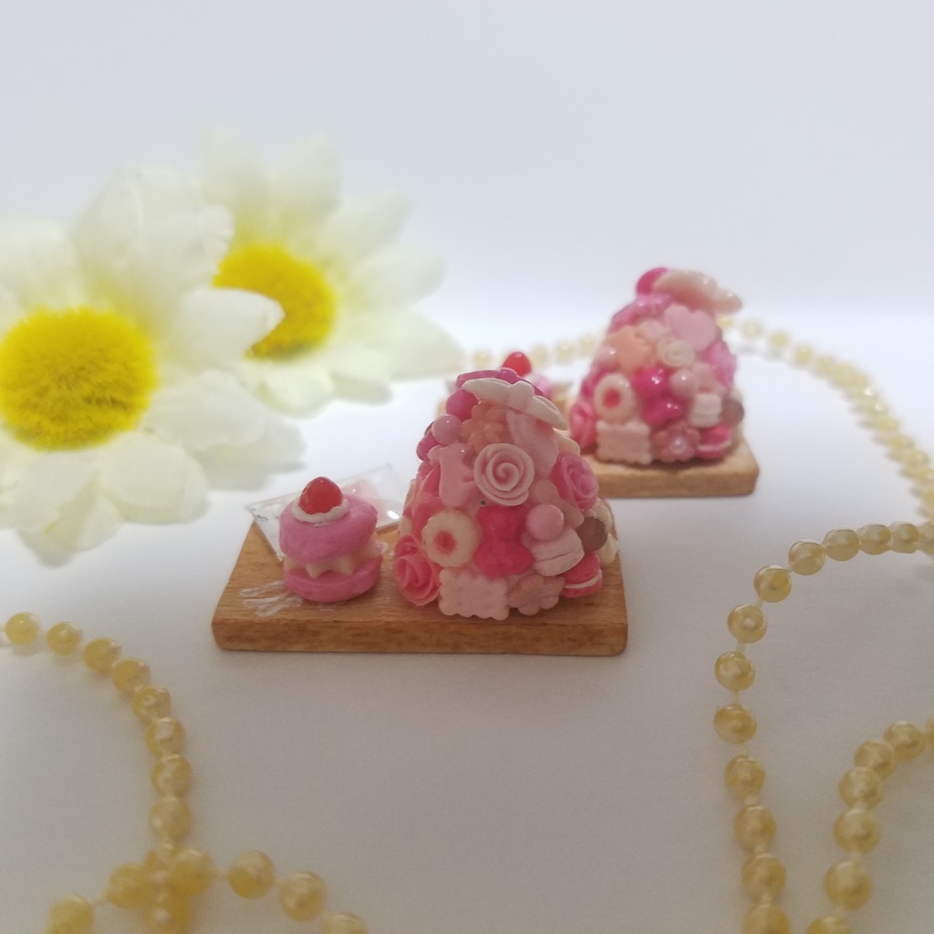 ピンクスイーツツリーセット♡ハンドメイドミニチュアフード